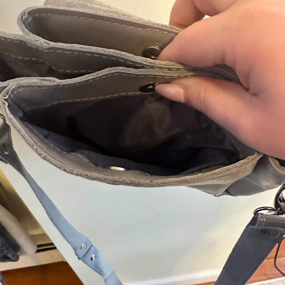 Gray Faux Leather Cross Body Bag - Picture 10 of 10